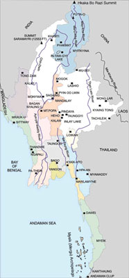 Famous Of Myanmar Map